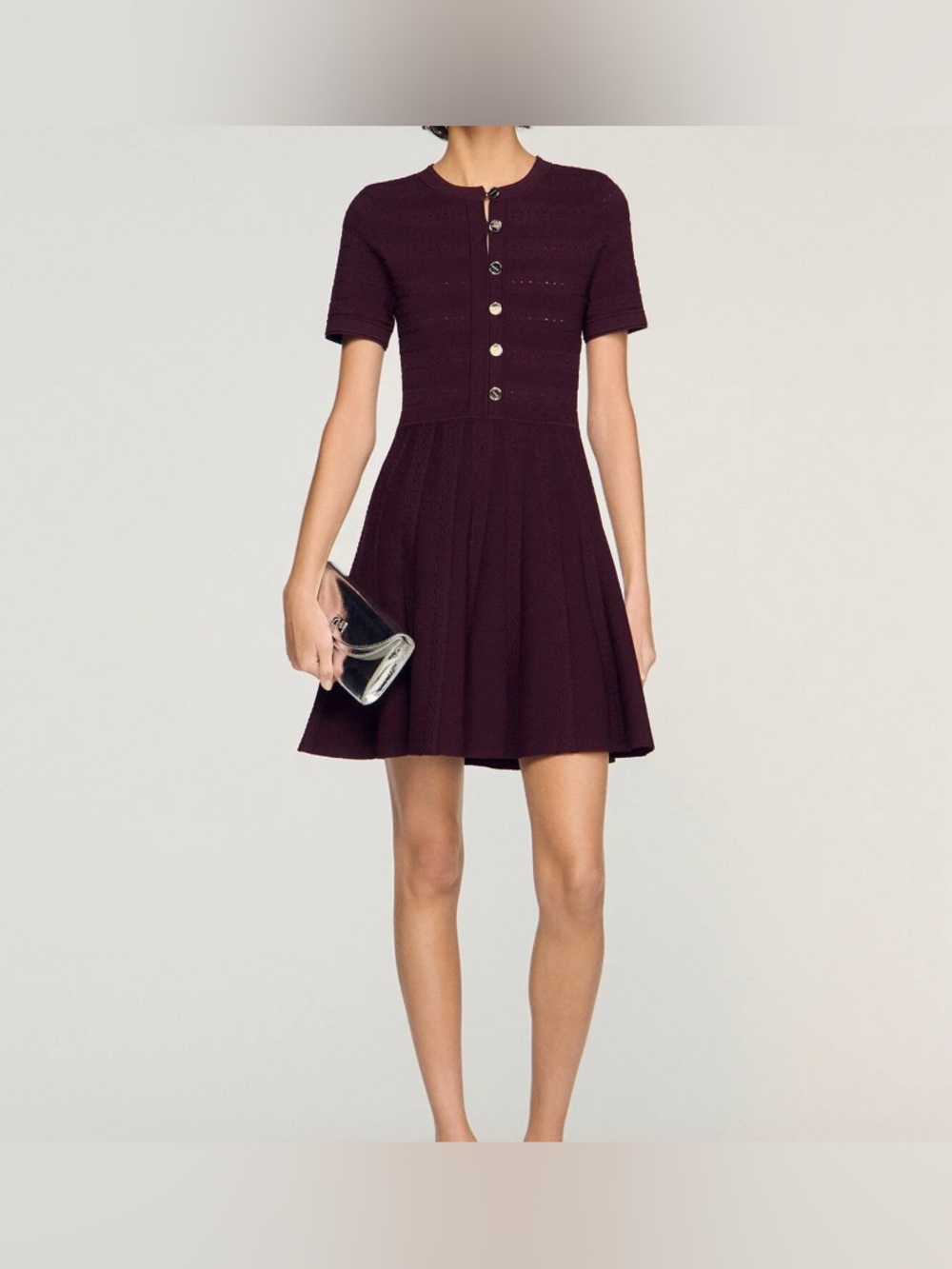 Sandro print knit mini dress - Picture 3 of 10